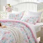 SLEEP ZONE King Size Comforter Set, Breathable Jersey Knit Soft Duvet Insert Set 3 Pieces Flower Leaves Pattern Bedding Sets for Bedroom All Season, Flower Leaves - Image 6