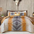 Dintszyayue Boho Quilt Set King, Aztec Geometric Bedspread with 2 Shams by Dintszyayue