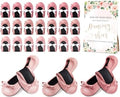 Jecery Pink Foldable Ballet Flat for Wedding Guests Bulk by Jecery