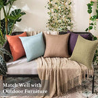 MIULEE Decorative Outdoor Pillow Covers Euro Waterproof 22x22 Khaki - Image 2