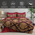 WeCozy Twin Comforter Set with Sheets, 5 Pieces Red Gold Bedding - Image 5