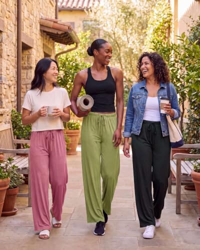 3 Pack Women's Palazzo Pants Wide Leg Adaptive Pajama Bottoms Lounge Casual - Image 4