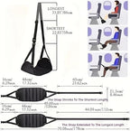 Portable Foot Rest Hammock for Travel – Airplane Pad, Car Footrest, Leg & Hanging Strap Accessory for Airplane, Office, Under Desk, Car(Black 2PCS) - Image 4