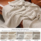 PHF Lightweight 100% Cotton Waffle Blanket for Bed, King, Light Taupe - Image 6