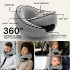 Ergonomic Travel Pillow, Memory Foam Airplane Neck Pillow with 360° Ergonomic Design, Suitable for Different Sleeping Positions, Airplane Pillows for Long Flights, Train & Car Rides, Washable Cover - Image 2