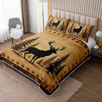 HOSIMA Rustic Deer Bedding Queen,Vintage Brown Quilt with 2 Pillowcases. - Image 2