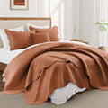 Twin Quilt Set Bedspread Coverlet Microfiber Bedding Leaf Rust 68x86 by IRImperialRooms