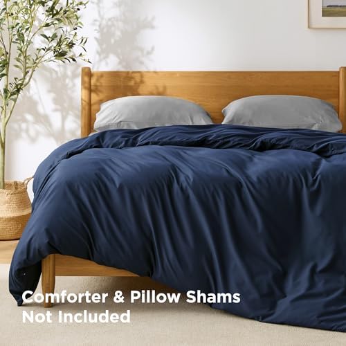 Bedsure Duvet Cover King Size, 1Pc Soft Double Brushed Bedding, Navy Blue - Image 2