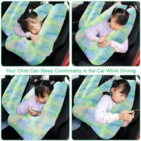 Travel Pillow, Travel Pillow for Kids, Sleeper Hold Pillow Travel, Removable U-Shaped Pillow for Adults and Children to Support Head and Body in The Back Seat of Long Car Trips (DCGreen) - Image 6