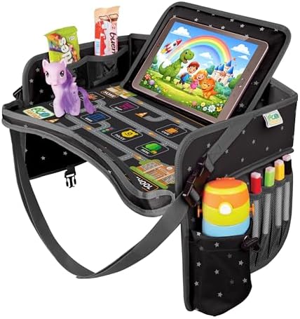 ECOFANTASY Kids Car Seat Travel Tray, Car Table & Lap Desk – Stars by ECOFANTASY
