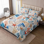 HOSIMA Vintage Patchwork Nautical Beachy Quilt Twin with 2 Pillowcases. - Image 2