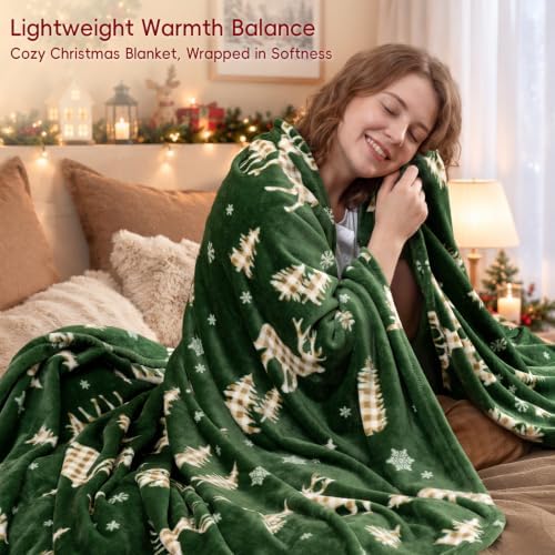 PHF Christmas Fleece Blanket King, 300GSM Plush Cozy Throws, Fall Decor - Image 2