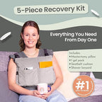 MOYOAMA Post Mastectomy Pillow – 4pc Protective Set with Gel Pack, Seatbelt Cushion, & Shower Lanyard– After Double Mastectomy Pillow Post Surgery Recovery Must Haves, Lumpectomy Recovery Supplies Kit - Image 2