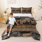 Erosebridal Camo Camper Comforter Set Rv Camping King Bedding Sets for Boys Girls Kids Rustic Farmhouse Camouflage Stone Comforter Woodland Adventure Quilt Duvet 3 Pcs - Image 6