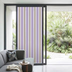 Window Privacy Film Frosted, Purple Brown Striped Non-Adhesive Static Cling Window Tint, Modern Farmhouse Vertical Stripes Insulated Windows Frosted Films for Living Room, 35.4 x 78.7 Inches - Image 2