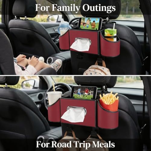 Back Seat Car Organizer, Nappa Leather Seat Organizer with Cup Holders - Image 3