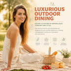 White Picnic Blanket, Oversized 71'' x 71'' Cotton Polyester Boho Beach Blanket, Lightweight Outdoor Mat, Machine Washable for Park, Camping & Photoshoot (White) - Image 5