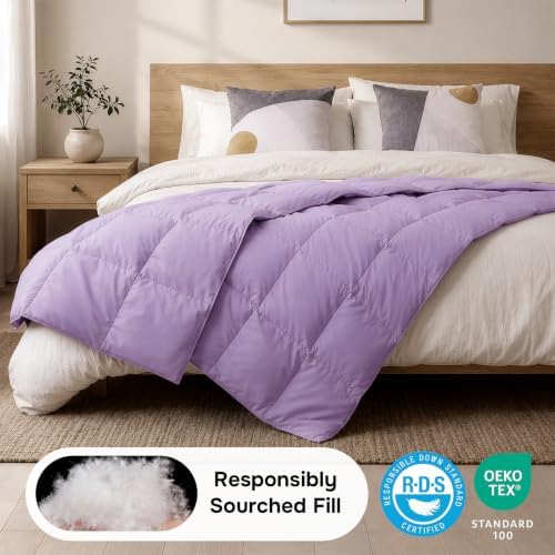 DAICO Lightweight Down Throw Blanket for Couch Purple Blanket 50"x70" - Image 2