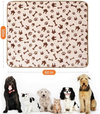 Washable Waterproof Dog Blankets for Large Dogs 50"x60" Beige - Image 2