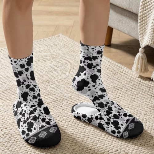 House Slipper and Socks Set for Women Warm Comfy Fuzzy Slipper with Crew Socks Plush Fuzzy Slippers for Indoor - Image 3
