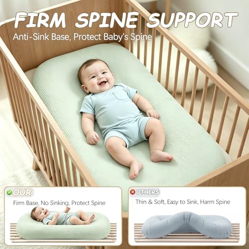 Baby Lounger & Baby Nest, Extra Large Muslin Infant Lounger for Newborns - Image 4