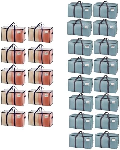 VENO 26 Pack Heavy Duty Moving Bags Bundle, 90L Extra Large Storage Bags with Wraparound Handles & Strong Zippers, 50lbs Load Moving Box Alternative for College Dorm Essentials & Clothes by Veno