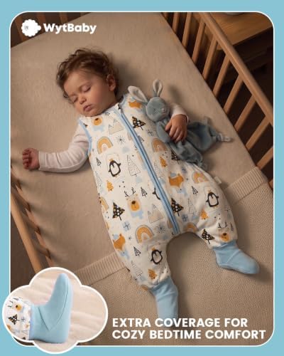 WYTbaby Baby Sleep Sack with Legs Cotton Wearable Blanket Toddler Sleep Bag - Image 5