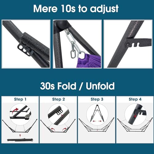 Tranquillo Heavy Duty Folding Hammock for Indoor Outdoor, Quick Assembly - Image 4