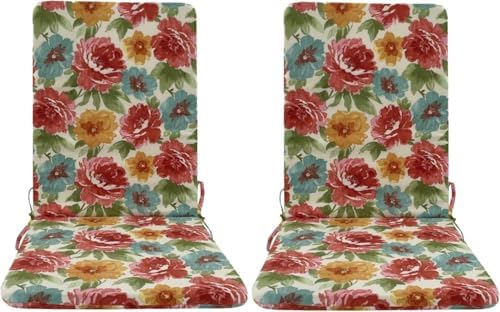 High Back Outdoor Chair Cushions 2 pcs, Water Proof Chaise Lounge Chair Cushions, Chairs Pads Stain Resistant for Camping Beach Picnic Travel Patio(B-Flower,45 x107 x 5cm) by Unknown