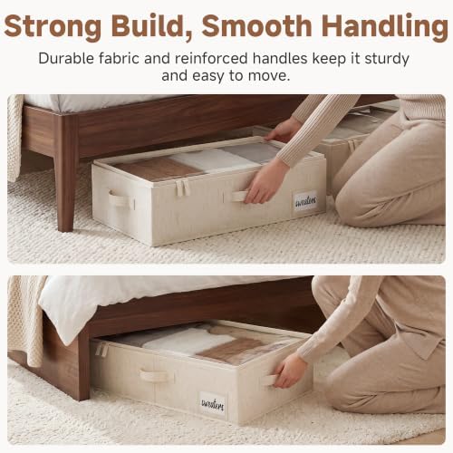 StorageWorks 5 Inch Low Profile Under Bed Storage Containers with Clear Lid - Image 4