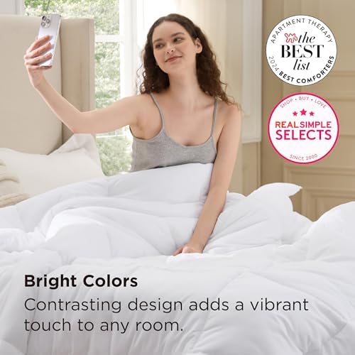 Bedsure Twin Comforter Duvet Insert - Bed Comforter Quilted, White - Image 6