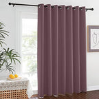 NICETOWN Blackout Dry Rose Sliding Door Curtains 84 inches Long - Grommet Thermal Insulated Patio Door Drape Room Darkening Sound Reducing Window Treatment for Girls Room (W100 x L84, 1 Panel) by NICETOWN