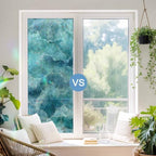 Turquoise Coastal Window Privacy Film Rainbow Static Cling Stain Glass Window Film for Glass Door, Decorative Heat Blocking Sunroof Decal Sticker for Car 35.4"x78.7" Modern Abstract Beach Waves Ocean - Image 5