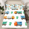 Erosebridal Toddler Bedding Set Garbage Trucks Bed Sheets Vintage Watercolor Garbage and Trash Truck Fitted Sheet Queen for Boys Girls Refuse Classification Trash Vehicles Sheets, No Top Sheet by Erosebridal