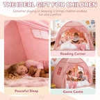 Twin Bunk Bed Tent Canopy for Kids Playhouse, Indoor Portable Foldable Privacy Shelter with Breathable Starry Canopy for Girls & Boys Bedrooms (Twin Pink) - Image 6