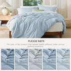 Bedsure Duvet Cover King Size, 3Pcs Double Brushed Bedding Set, Light Blue - Image 5