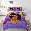 Erosebridal Black Girls King Comforter Set African Princess Bedding Set Dreamy Rainbow Magical Comforter Cute Little Princess Bed Sets for Kids Melanin Bedroom Decor (1 Comforter, 2 Pillowcases) by Erosebridal