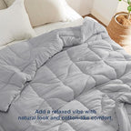 Bedsure Cal King Comforter - California King Comforter for All Season, Ultra-Soft Quilted Down Alternative Duvet Insert, Blanket for Bed, with 4 Tabs, Machine Washabl, Light Grey, 96x102 in - Image 6