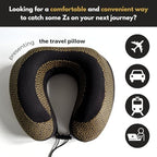 Neck Pillow for Travel | Memory Foam Neck Pillow with Chin Support | Travel Pillow | Adjustable Rope Lock | Removable & Washable Cover with Travel Bag | Travel Essentials | Yellow & Black - Image 4