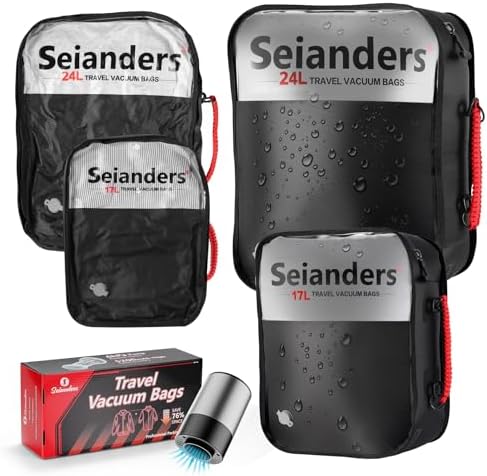 Seianders Travel Vacuum Bags with Pump for Camping, 24L and 17L, 2-Pack by Seianders