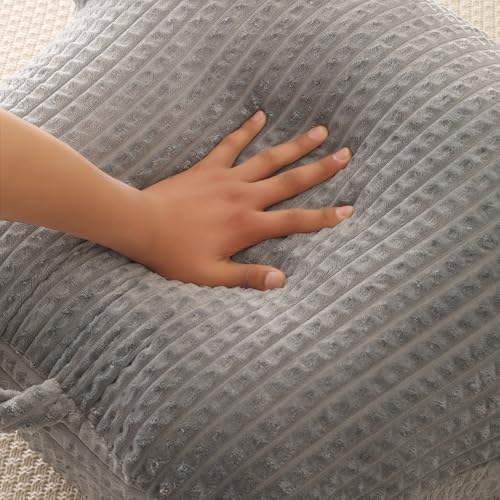 Reading Pillow with Arms for Sitting in Bed,Backrest,Gray Flannel,M - Image 6