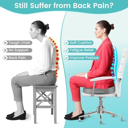 Gel Seat Cushion, Cooling Memory Foam Cushion for Office Chair, Gray - Image 5