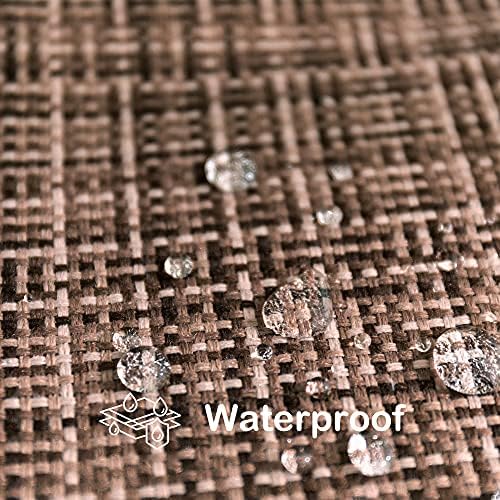 Kevin Textile Outdoor Waterproof 24x24 Inch Pillow Covers 2 Pack, Brown - Image 2