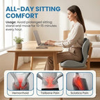 Seat Cushion and Lumbar Support for Office Chair & Car Seat, Memory Foam Ergonomic Design for Long Sitting, Sciatica Support & Tailbone Pressure Relief - Image 7