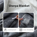 NANPIPER Sherpa Blanket for Couch, Warm and Lightweight Throw, Soft Fuzzy Plush Fleece for Winter, Castlerock Grey 50x60 Inches - Image 4