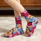 Womens Fuzzy Slipper with Socks Warm Cozy House Slipper and Socks Set Plush Winter Shoes for Indoor - Image 2