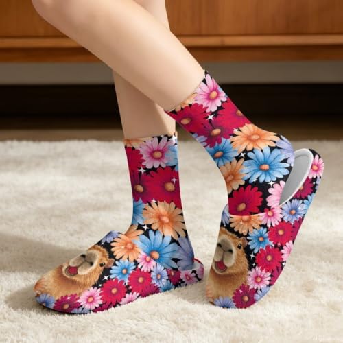 Womens Fuzzy Slipper with Socks Warm Cozy House Slipper and Socks Set Plush Winter Shoes for Indoor - Image 2