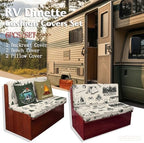 Tiamon RV Dinette Cushion Covers Set - 6 Pcs Camping Theme Cushion Slipcovers for Camper Car Bench Seat Replacement, 2 Pillowcase, 2 Backrest, 2 Bench Cover(Fabric,Green Camp) - Image 5