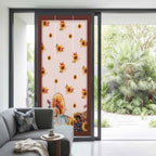 Window Privacy Film Frosted, Thanksgiving Fall Non-Adhesive Static Cling Window Tint, Pink Turkey Pumpkin Flowers Stripe Rustic Insulated Windows Frosted Films for Living Room, 35.4 x 78.7 Inches - Image 2