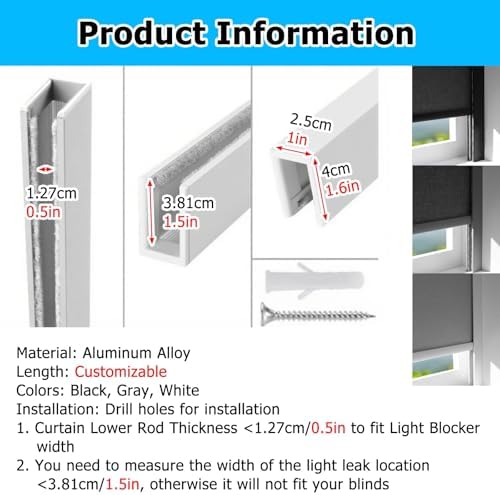 Extra Long U-Channel Light Blockers - Premium Light Blocking Strips for Doorways, Nursery, Bedroom, Dorm - Energy Efficient, Noise Reducing, Easy Installation, Ultimate Blackout Solution - Image 2